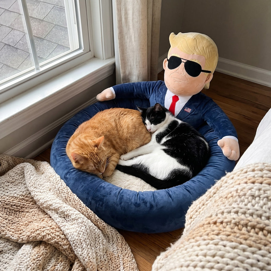 Two cats curled up together in the First Dog Bed